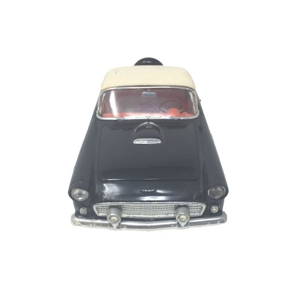 Vintage 1957 Chevy Convertible Diecast Car - Black Body, White Top - Classic Car - Picture 2 of 12